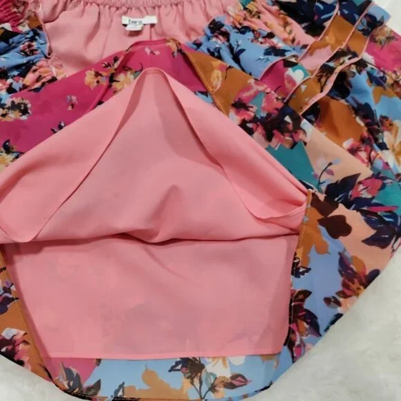 Bar III Women's Multicolor Floral Off-Shoulder Floral Ruffle Top Size Medium - Picture 8 of 12